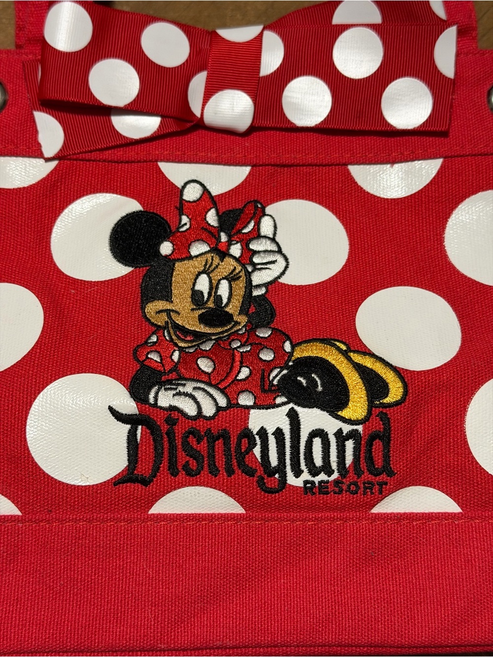 Minnie Mouse Disney Parks Disneyland Polka Dot Small Tote - Picture 5 of 6